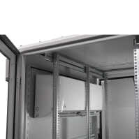 19"-Serverschrank RIE von TRITON mit REMKO Split-Kühlgerät - Kühlleistung 3800 W - Schutzgrad IP54 - 37 HE - BxT 800 x 1200 mm - Sichttür - Rücktür - lichtgrau