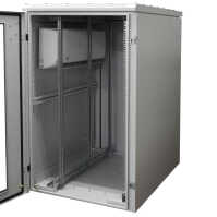 19"-Serverschrank RIE von TRITON mit REMKO Split-Kühlgerät - Kühlleistung 2600 W - Schutzgrad IP54 - 32 HE - BxT 800 x 1200 mm - Sichttür - Rücktür - lichtgrau