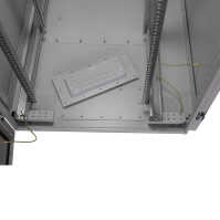 19"-Serverschrank RIE von TRITON mit REMKO Split-Kühlgerät - Kühlleistung 2600 W - Schutzgrad IP54 - 27 HE - BxT 800 x 1100 mm - Sichttür - Rücktür - lichtgrau