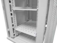 19"-Serverschrank SRK von IT-BUDGET - Komplettset - 27 HE - BxT 800x1000 mm - Sicht-/Vollblechtür - 4 Aktiv-Lüfter - Flatpack - lichtgrau
