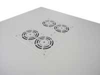 19"-Serverschrank SRK von IT-BUDGET - Komplettset - 27 HE - BxT 800x1000 mm - Sicht-/Vollblechtür - 4 Aktiv-Lüfter - Flatpack - lichtgrau