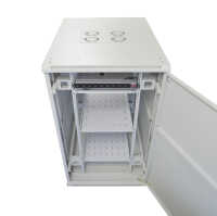 19"-Serverschrank SRK von IT-BUDGET - Komplettset - 27 HE - BxT 800x1000 mm - Sicht-/Vollblechtür - 4 Aktiv-Lüfter - Flatpack - lichtgrau