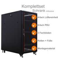 19"-Serverschrank SRK - Komplettset - 27 HE - BxT...