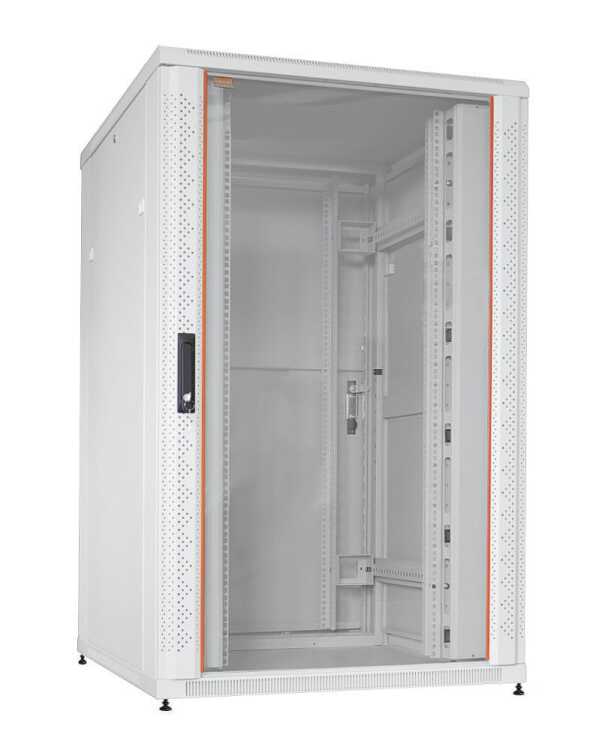 19"-Serverschrank SRK von IT-BUDGET - 27 HE - BxT 800x1000 mm - Sicht-/Vollblechtür - montiert - lichtgrau