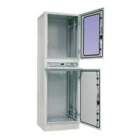 SZE2 IT-Industrie-Schrank - IP 54 - Geteilte Fronttür - Tastaturschublade - Breite 600 mm - Tiefe 600 mm - 33 HE