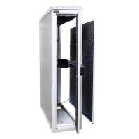 Schmaler Sicherheits-Serverschrank SR1200 - schallgedämmt - Tiefe 800 mm - inkl. 2 Lüfter - für SoHo, Praxis, Kanzlei - reinweiß