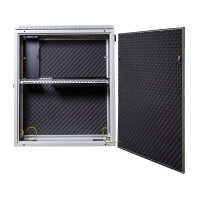 Schmaler Sicherheits-Serverschrank SR1200 - schallgedämmt - Tiefe 800 mm - inkl. 2 Lüfter - für SoHo, Praxis, Kanzlei - reinweiß