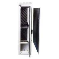 Schmaler Sicherheits-Serverschrank SR1200 - schallgedämmt - Tiefe 800 mm - inkl. 2 Lüfter - für SoHo, Praxis, Kanzlei - reinweiß