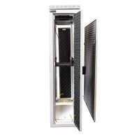 Schmaler Sicherheits-Serverschrank SR1200 - schallgedämmt - Tiefe 800 mm - inkl. 2 Lüfter - für SoHo, Praxis, Kanzlei - reinweiß