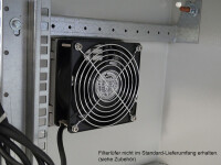 19"-Netzwerkschrank RESISTER Pro Aktiv - Schutzgrad IP54/55 - Sichttür - 7 HE - BxT 600x400 mm - Aktiv-Lüfter - Filter - lichtgrau