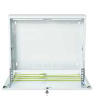 19"-Wandgehäuse - platzsparender vertikaler Einbau - 2 HE - reinweiß