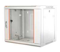 19"-Netzwerkschrank SWA von IT-BUDGET - 12 HE - BxT 570 x 450 mm - Sichttür - Seiten abnehmbar - Wand- + Standmontage - reinweiß