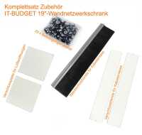 19"-Netzwerkschrank SWA von IT-BUDGET - 15 HE - BxT 570x600 mm - Sichttür - Seiten abnehmbar - Wand- + Standmontage - reinweiß