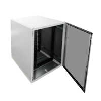Schallgedämmter 19"-Serverschrank VX IT von RITTAL mit MITSUBISHI Klimagerät - 24 HE - BxT 800x1200mm - Luftdurchsatz 678 m³/h - Kühlleistung 3500 W - Sichttür - Vollblechrücktür - lichtgrau