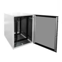 Schallgedämmter 19"-Serverschrank VX IT von RITTAL mit MITSUBISHI Klimagerät - 24 HE - BxT 800x1200mm - Luftdurchsatz 678 m³/h - Kühlleistung 3500 W - Sichttür - Vollblechrücktür - lichtgrau