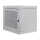 19"-Netzwerkschrank AAR - 9 HE - Tiefe 600 mm - Perforierte Tür - mit Ventilator, Thermostat, Fachboden - lichtgrau