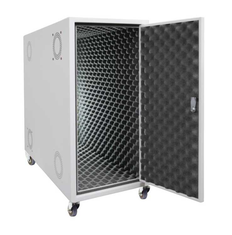 Schallgedämmter Tower-Gehäuse Schutzschrank T800 SILENCE - 1 SILENT-Ventilator - HxBxT 600x330x800 mm - weiß