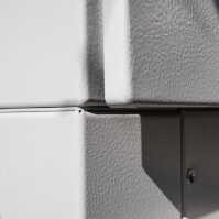 19"-Netzwerkschrank RESISTER Pro mit Regendach und Sockel - IP66 für Outdoor + Industrie - Sichttür - 12 HE - 600x600 mm - lichtgrau