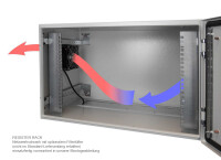 19"-Netzwerkschrank RESISTER Pro mit Regendach und Sockel - IP66 für Outdoor + Industrie - Sichttür - 9 HE - 600x400 mm - lichtgrau