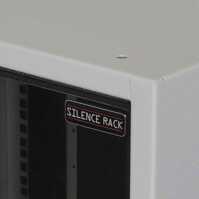 Schallgedämmter 19"-Schrank SILENCE RACK Office - 10 HE - 1 SILENT-Lüfter - BxT 600x600 mm - Glastür - lichtgrau