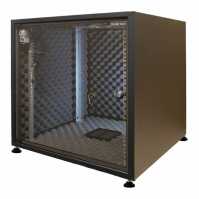Schallgedämmter 19"-Schrank SILENCE RACK Office - 10 HE - 1 SILENT-Lüfter - BxT 600x600 mm - Glastür - schwarz