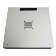 Schallgedämmter 19"-Schrank SILENCE RACK Office - 18 HE - 1 SILENT-Lüfter - BxT 600x800 mm - Glastür - lichtgrau