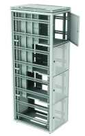 19"-Colocation Schrank DSR IT - 4x 11 HE - BxT 600x1000 mm - Kabelführung oben + unten - lichtgrau