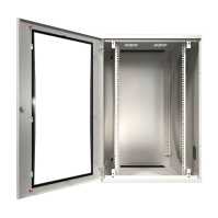 19"-Stand-Netzwerkschrank Flatbox von RITTAL - 21 HE - Breite 700 x Tiefe 700 mm - Sichttür - lichtgrau