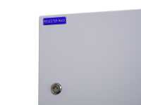 19"-Serverschrank RESISTER Pro mit Kühlgerät - Kühlleistung konfigurierbar 300 bis 900 W - IP54/55 für Outdoor + Industrie - Vollblechtür - 16 HE - 600x600 mm - lichtgrau