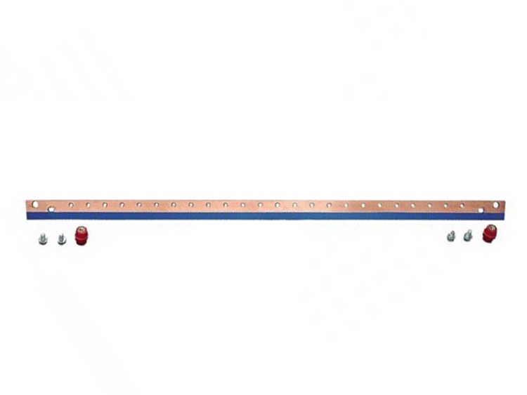 Erdungs- oder Potentialausgleichsschiene - Vollkupfer - mit Halterung - L&auml;nge 513,5 mm