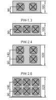 19"-Lüftereinheit - 6 Ventilatoren - 1 HE - vertikaler Luftstrom - 990 m³/h Luftdurchsatz - lichtgrau