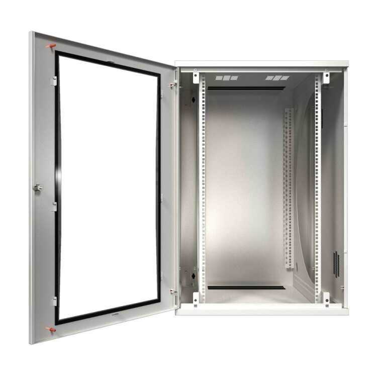 19"-Wand-/Stand-Netzwerkschrank Flatbox von RITTAL - 21 HE - Breite 700 mm x Tiefe 700 mm - Sichttür - lichtgrau