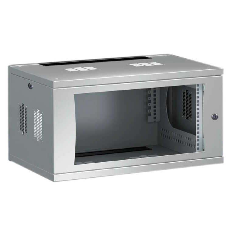 19"-Wand-Netzwerkschrank Flatbox von RITTAL - 6 HE - 600 mm Tiefe - Sichttür - lichtgrau