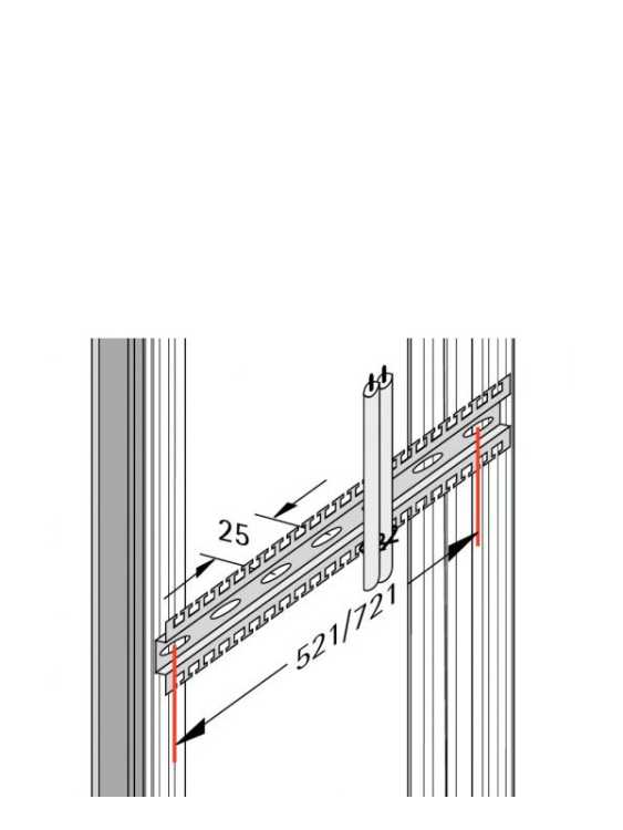 Kabelabfangschiene/Hammerkopfschiene - 521 mm Länge - Aluminium