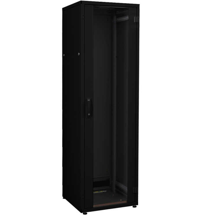 19"-Netzwerkschrank SZB IT - 45 HE - 600 x 600mm - Sichttür - Vollblechtür - schwarz