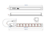 19"-Steckdosenleiste von BACHMANN - 8 x SCHUKO-Dose...